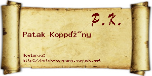 Patak Koppány névjegykártya
